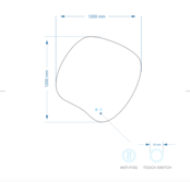Gliss Design Organsiche Spiegel Clio 120x120 cm met dimbaar LED-verlichting en verwarming