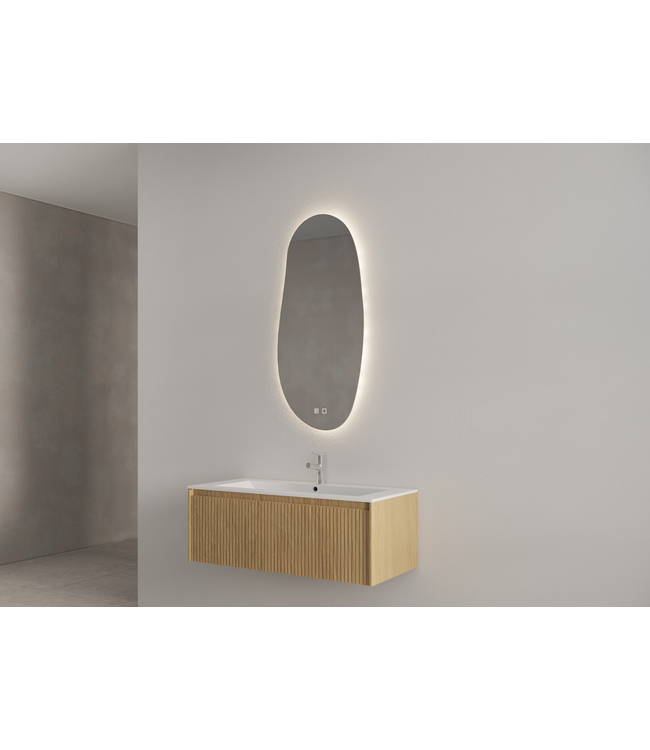 Gliss Design Organsiche Spiegel Maya 50x100 cm met dimbaar LED-verlichting en verwarming
