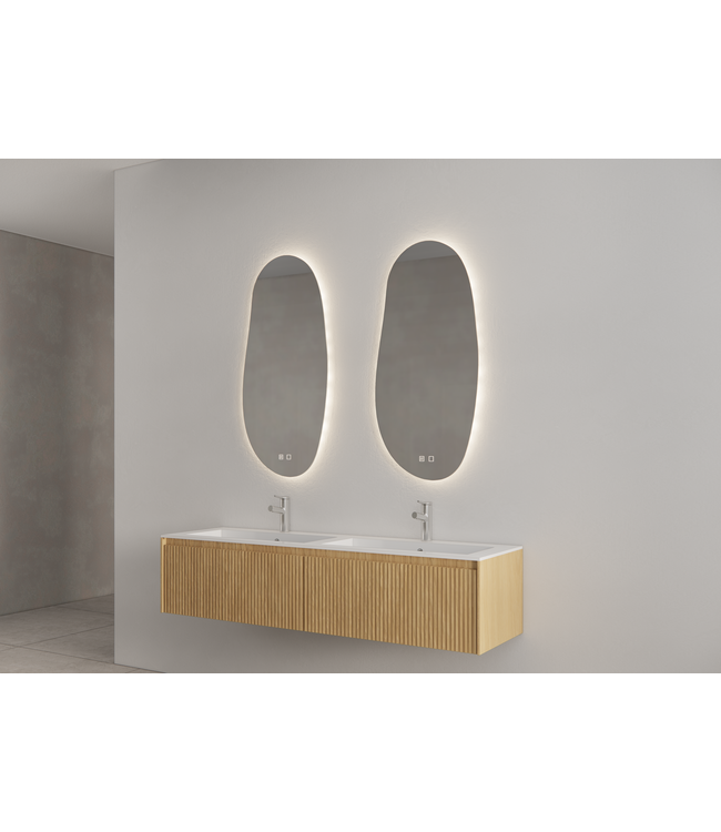 Gliss Design Organsiche Spiegel Maya 50x100 cm met dimbaar LED-verlichting en verwarming