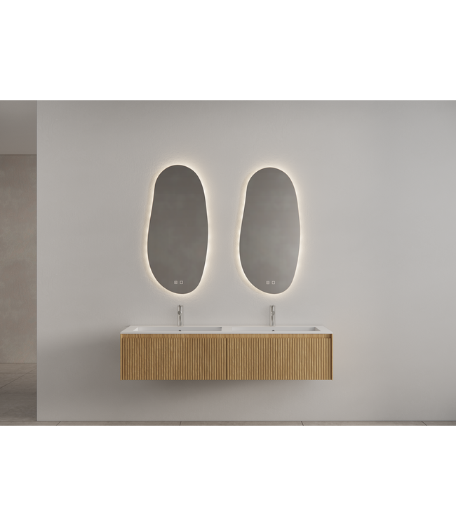 GLISS DESIGN Gliss Design Organsiche Spiegel Maya 50x100 cm met dimbaar LED-verlichting en verwarming