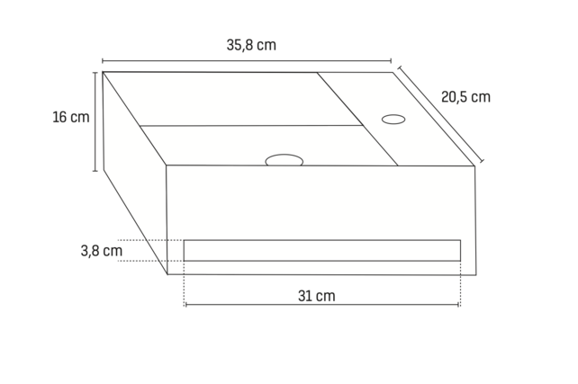 Aloni Fonteinset Mila Zwart Mat Rechts Fontein Solid Surface met handdoekhouder