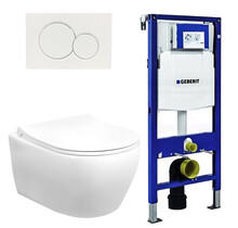 Toiletset Geberit UP320 Mat Wit met Creavit Randloos Hangtoilet