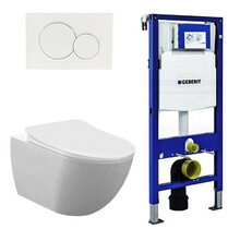 Toiletset Geberit UP320 Mat Wit Met Spoelrand Hangtoilet Creavit