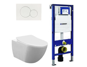 Toiletset Geberit UP320 Mat Wit Randloos Hangtoilet Creavit