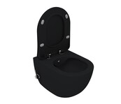 Toiletset Creavit Freedom Mat Zwart met Bidet Geintegreerde bidetkraan Warm - Koud incl Wc-bril softclose