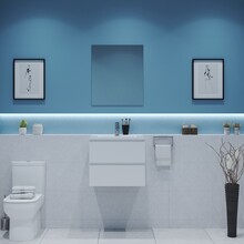 Gliss Project Badkamermeubel 60 cm Glans Wit met wastafel Glans Wit