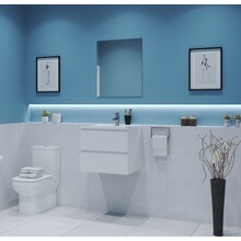 Gliss Project Badkamermeubel 60 cm Glans Wit met wastafel Mat Wit