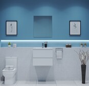 Gliss Project Badkamermeubel 60 cm Glans Wit met wastafel Mat Wit