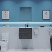 Gliss Project Badkamermeubel 60 cm Frey Oak met wastafel Glans Wit