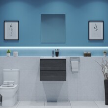 Gliss Project Badkamermeubel 60 cm Frey Oak met wastafel Glans Wit