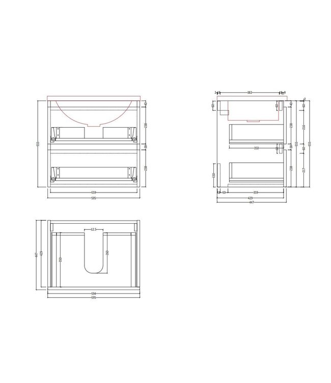 GLISS DESIGN Gliss Project Badkamermeubel 60 cm Dakota Oak met wastafel Mat Wit