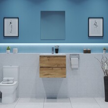 Gliss Project Badkamermeubel 60 cm Dakota Oak met wastafel Mat Wit