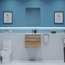 Gliss Project Badkamermeubel 60 cm Canyon Oak met wastafel Glans Wit