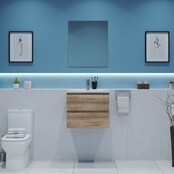 Gliss Project Badkamermeubel 60 cm Canyon Oak met wastafel Mat Wit