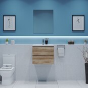 Gliss Project Badkamermeubel 60 cm Canyon Oak met wastafel Mat Wit