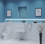 Gliss Project Badkamermeubel 60 cm Mat Wit met wastafel Glans Wit Gliss Project Badkamermeubel 60 cm Mat Wit met wastafel Glans Wit