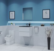 Gliss Project Badkamermeubel 60 cm Mat Wit met wastafel Glans Wit Gliss Project Badkamermeubel 60 cm Mat Wit met wastafel Glans Wit