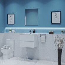 Gliss Project Badkamermeubel 60 cm Mat Wit met wastafel Mat Wit