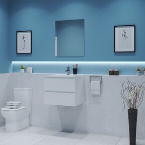 Gliss Project Badkamermeubel 60 cm Mat Wit met wastafel Mat Wit