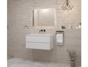 Gliss Project Badkamermeubel 80 cm Mat Wit met wastafel Mat Wit