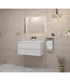 GLISS DESIGN Gliss Project Badkamermeubel 80 cm Mat Wit met wastafel Glans Wit