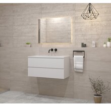 Gliss Project Badkamermeubel 80 cm Glans Wit met wastafel Glans Wit
