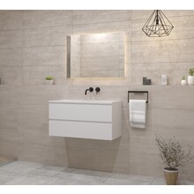 Gliss Project Badkamermeubel 80 cm Glans Wit met wastafel Mat Wit