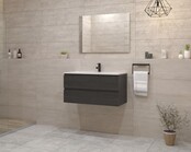 Gliss Project Badkamermeubel 80 cm Frey Oak met wastafel Mat Wit