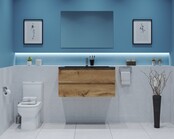 Gliss Project Badkamermeubel 80 cm Dakota Oak met wastafel Glans Wit