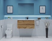 Gliss Project Badkamermeubel 80 cm Dakota Oak met wastafel Glans Wit