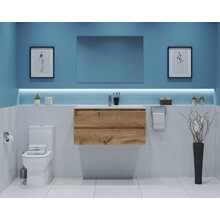 Gliss Project Badkamermeubel 80 cm Dakota Oak met wastafel Glans Wit