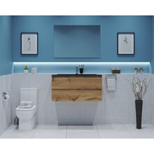 Gliss Project Badkamermeubel 80 cm Dakota Oak met wastafel Mat Zwart