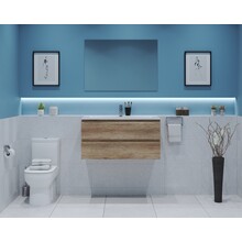 Gliss Project Badkamermeubel 80 cm Canyon Oak met wastafel Mat Wit