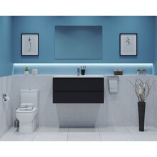 Gliss Project Badkamermeubel 80 cm Glans Antraciet met wastafel Glans Wit