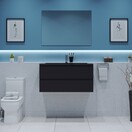 Gliss Project Badkamermeubel 80 cm Glans Antraciet met wastafel Mat Zwart