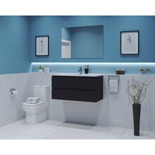 Gliss Project Badkamermeubel 100 cm Glans Antraciet met wastafel Mat Wit