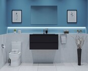 Gliss Project Badkamermeubel 100 cm Glans Antraciet met wastafel Mat Wit