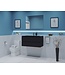 GLISS DESIGN Gliss Project Badkamermeubel 100 cm Glans Antraciet met wastafel Mat Wit