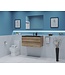 GLISS DESIGN Gliss Project Badkamermeubel 100 cm Canyon Oak met wastafel Mat Wit