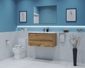 Gliss Project Badkamermeubel 100 cm Dakota Oak met wastafel Glans Wit