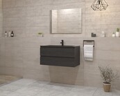 Gliss Project Badkamermeubel 100 cm Frey Oak met wastafel Glans Wit