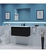 Gliss Project Badkamermeubel 100 cm Mat Zwart met wastafel Mat Wit
