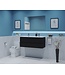 GLISS DESIGN Gliss Project Badkamermeubel 120 cm Mat Zwart met wastafel Glans Wit