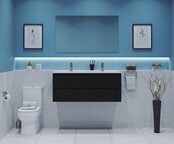 Gliss Project Badkamermeubel 120 cm Mat Zwart met wastafel Glans Wit