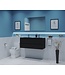 GLISS DESIGN Gliss Project Badkamermeubel 120 cm Mat Zwart met wastafel Glans Wit