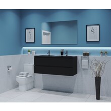 Gliss Project Badkamermeubel 120 cm Mat Zwart met wastafel Mat Zwart