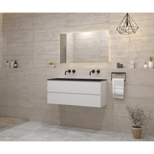 Gliss Project Badkamermeubel 120 cm Mat Wit met wastafel Mat Zwart