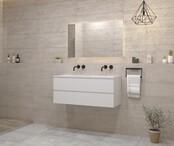 Gliss Project Badkamermeubel 120 cm Mat Wit met wastafel Mat Zwart