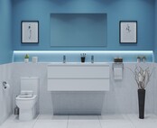 Gliss Project Badkamermeubel 120 cm Mat Wit met wastafel Mat Zwart