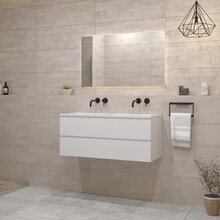 Gliss Project Badkamermeubel 120 cm Mat Wit met wastafel Mat Wit